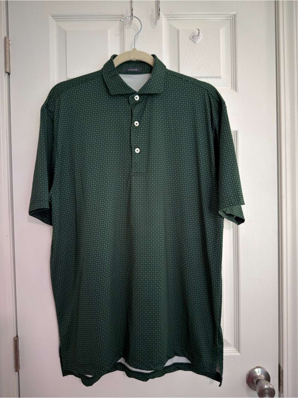 Turtleson Men’s Green Performance Polo Shirt Short Sleeve Golf Casual size M